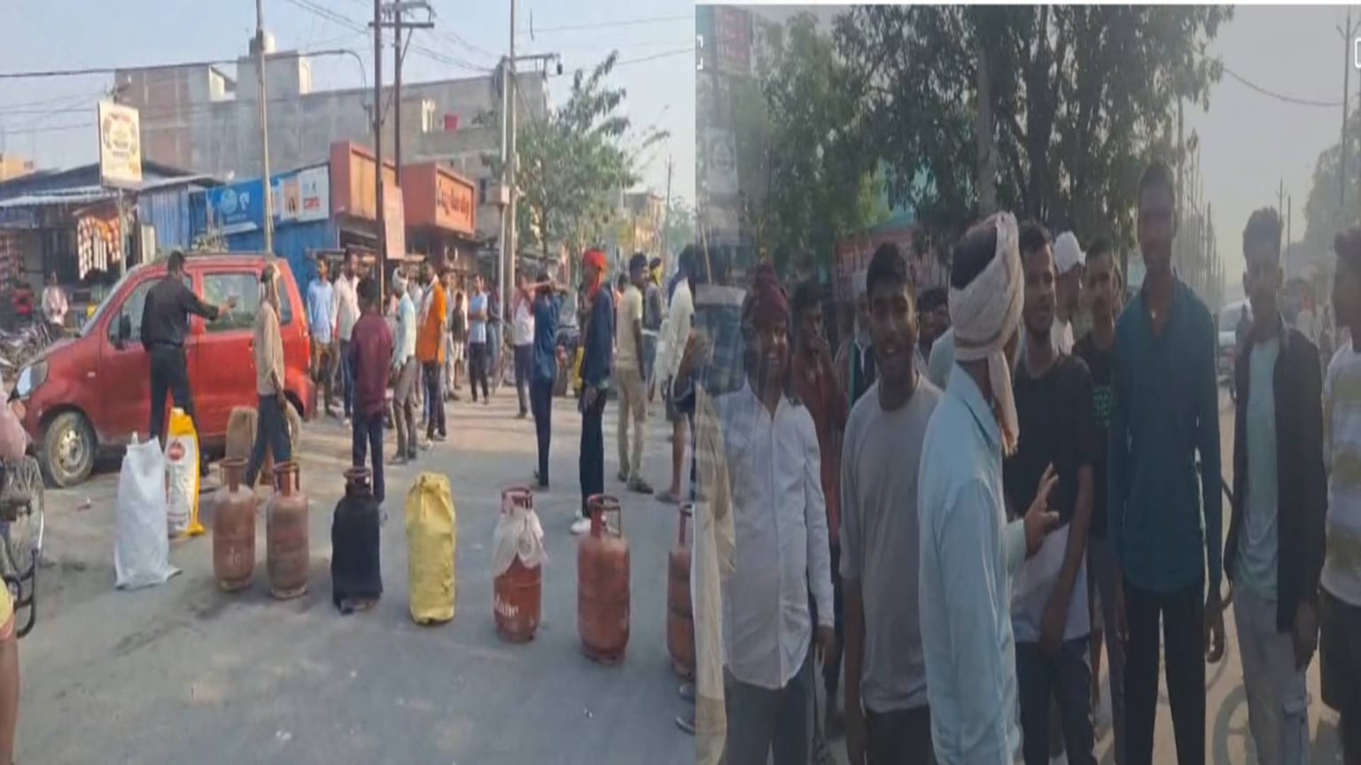 LPG सिलेंडर नहीं मिलने से लोगों का फूटा गुस्सा, मुजफ्फरपुर के कांटी में सड़क पर उतरे लोग