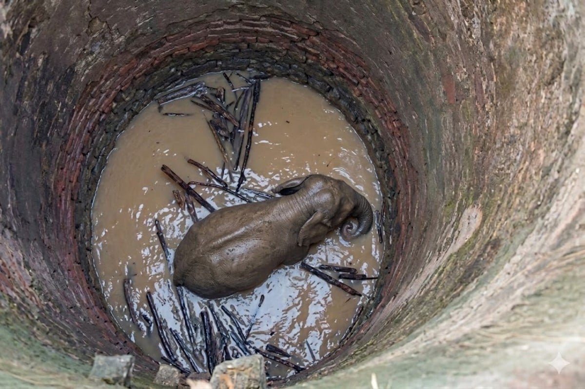 रांची : कुएं में गिरा जंगली हाथी, सोनाहातू में रेस्क्यू ऑपरेशन तेज