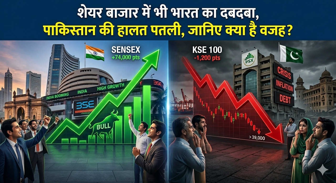 शेयर बाजार में भी भारत का दबदबा, पाकिस्तान की हालत पतली,जानिए क्या है वजह?